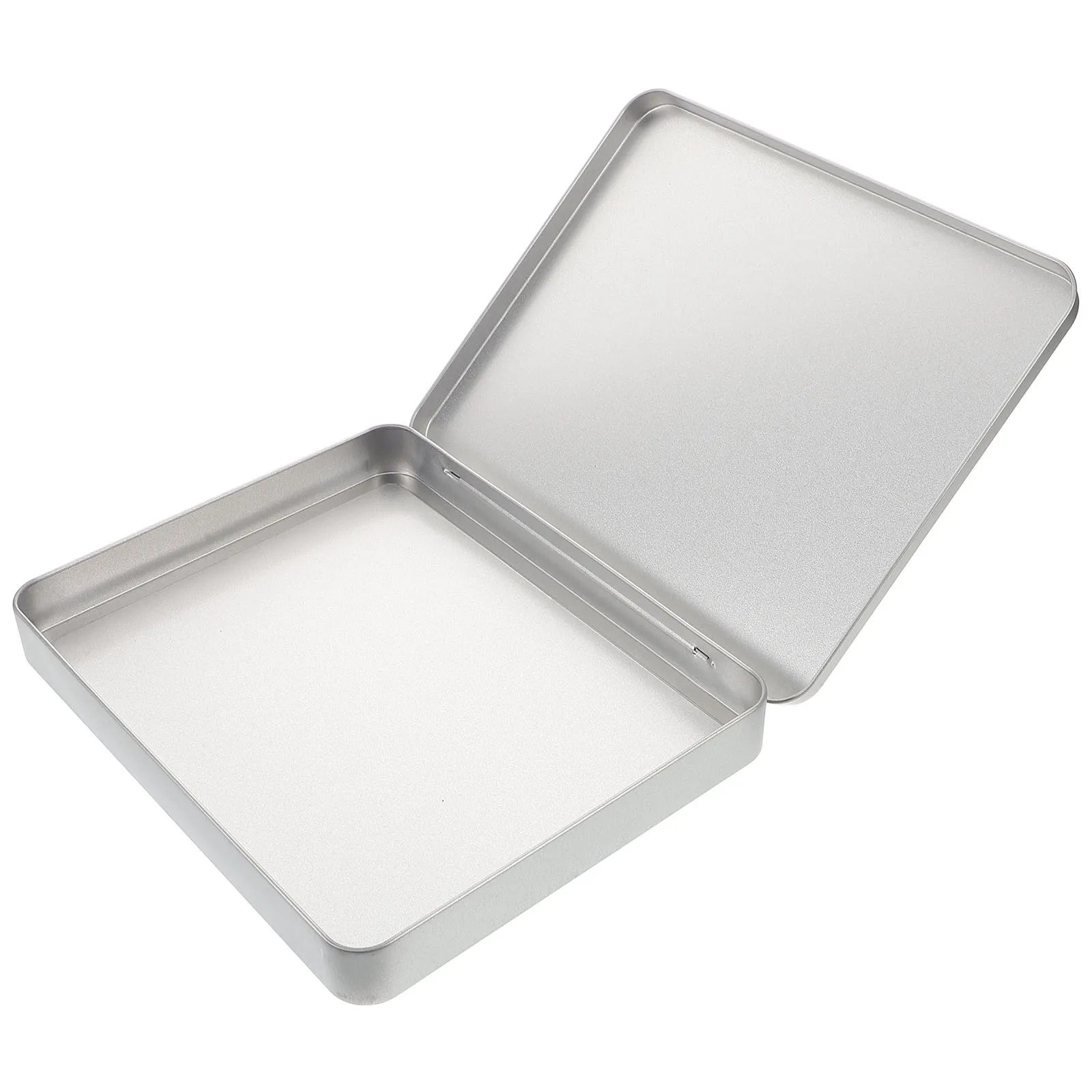 

Magnetic Eyelash Storage Box Medium Silver K5 Metal Container Lid Tin Hinged Lash Case Organizer Extension Supplies Box