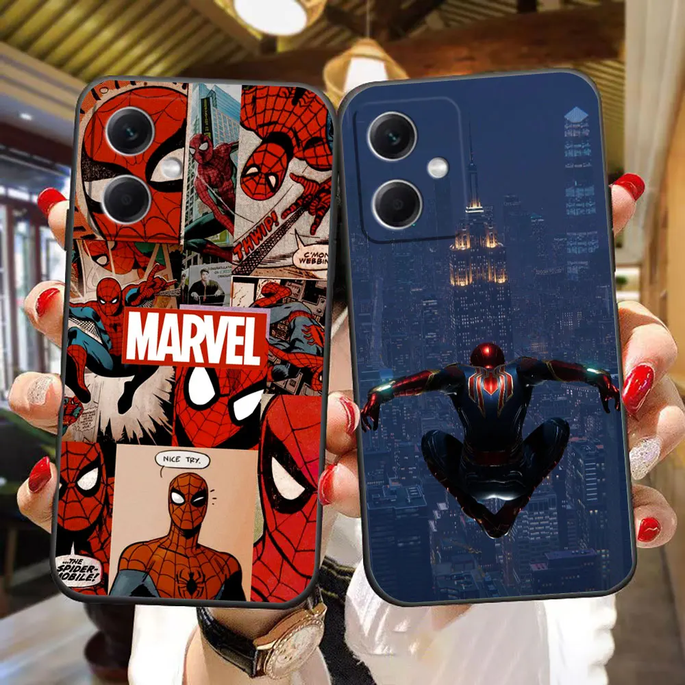 

Marvel Spider Spiderman Cover Phone Case For Redmi NOTE 14 13 12 12S 11 11S 11T 10 10S 9 9S 8T PRO PLUS Silicone Case Funda Capa