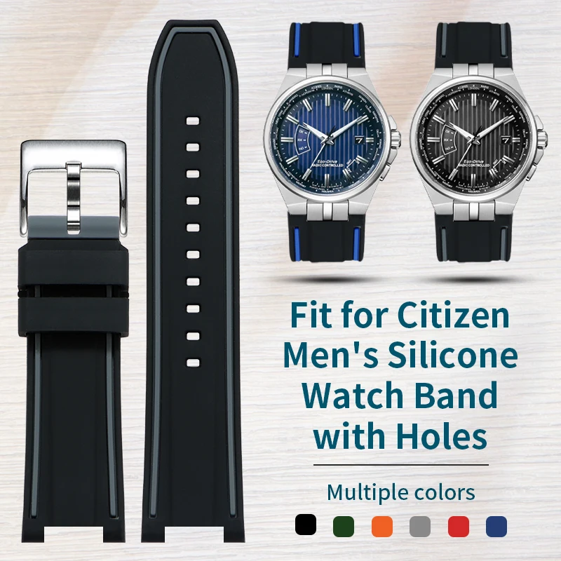 Citizen Eco-Drive Perpetual Calendar Men's Notched Silicone Replacement Watch Strap for CB0164 CB0160