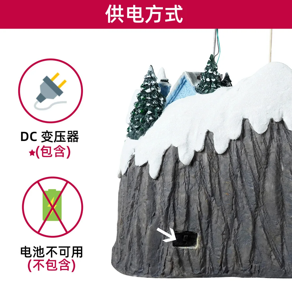 منزل موسيقي كبير متوهج، زينة عيد الميلاد على شكل غزال طائر، زينة للعطلات، مشغولات يدوية، أضواء غزال