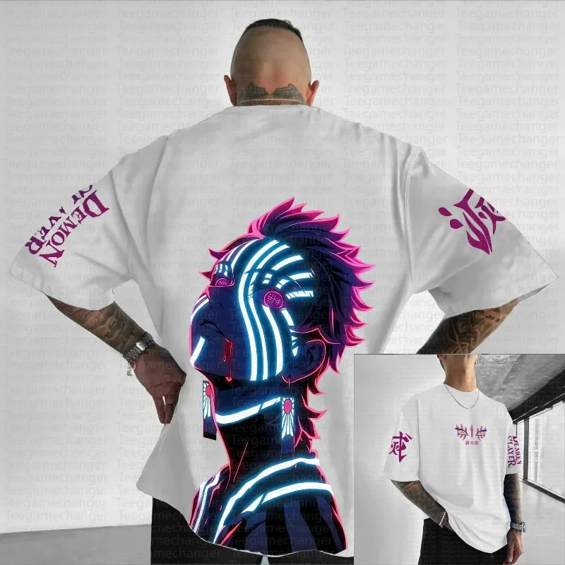 Demon Slayer 2026 New Hot Teegamechanger Kimetsu No Yaiba Anime Graphic Print T Shirts for Men 2025 Summer Cotton Tees