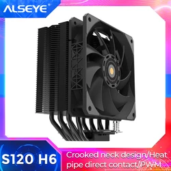ALSEYE H4 H5 H6 Cpu Cooler 6 Heat Pipes Baking Finish Cpu Cooling Fan Support LGA 1200 1700 2011 2066 1366 /AM3 AM4 AM5 Socket