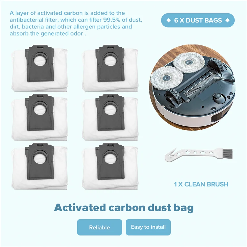 

N98R для Dreame L10s Pro Ultra Heat/X30 Ultra робот-пылесос Основная боковая щетка Hepa-фильтр Швабра Тканевые мешки для пыли Запчасти