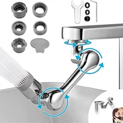 Robotic Arm Kitchen Faucet Aerator 1080° Rotation Extender Adapter Splash-proof Swivel Water Saving Plastic Faucet Spray Head