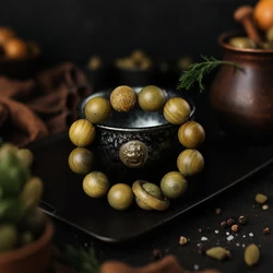 High Quality Sandalwood Men's Green 20mm Beaded Bracelet Meditation Wrist Bracelet