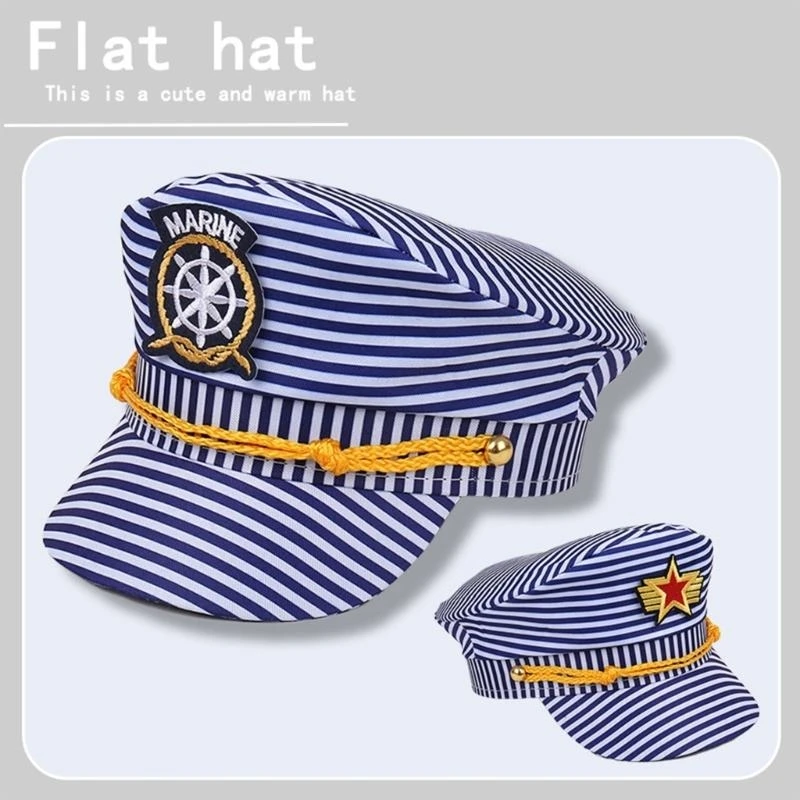 Classical Stripe Sailing Caps Stylish Sun Protections Baseball Caps Adjustable for Outdoor Activity and Travel