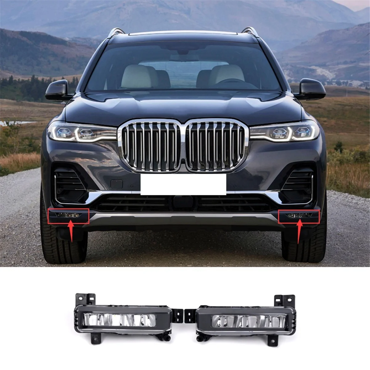 앞 범퍼 안개등 DRL 램프, BMW X7 G07 2019-2022, 교체 63177471081 63177471082, 왼쪽 + 오른쪽