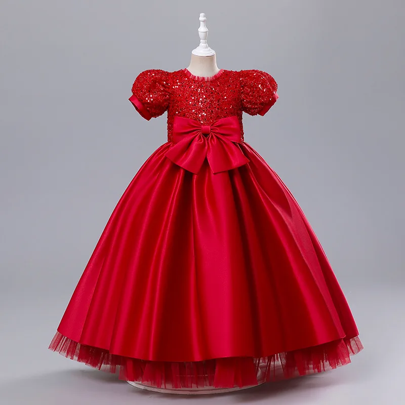 Autumn And Winter New Girls' Dresses High-end Fluffy Dresses Children's Performance Costumes Birthday Party Dress