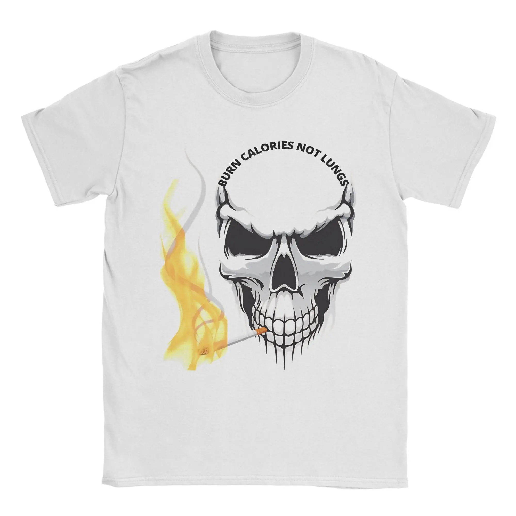 Burn Calories Not Lungs T-Shirt  Trendy Cool T Shirts Short-Sleeve Aesthetic Tops Beach Cotton Breathable Oversized Tees