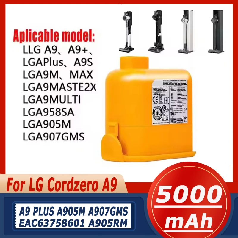 

For LG Cordzero A9 Cordless Vacuum A9+ A9Plus A9M A9MASTER2X A9MULT12X A9PETNBED A9MULTI 25.2V EAC63382204 Lithium Ion Battery