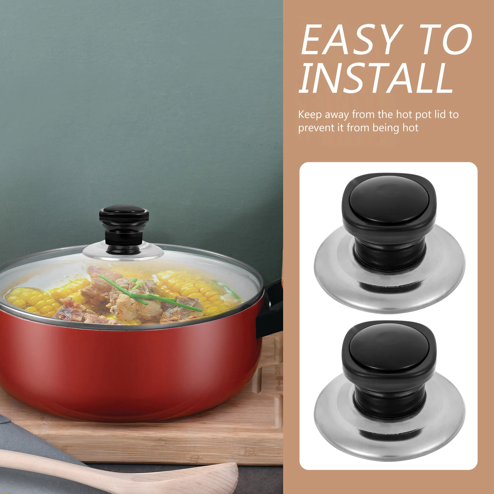 

12Pcs Pot Lid Knobs Heat Resistant Square Pan Cover Grip Replacement Handles for Cookware Kitchen Accessories Pot Handle Cover