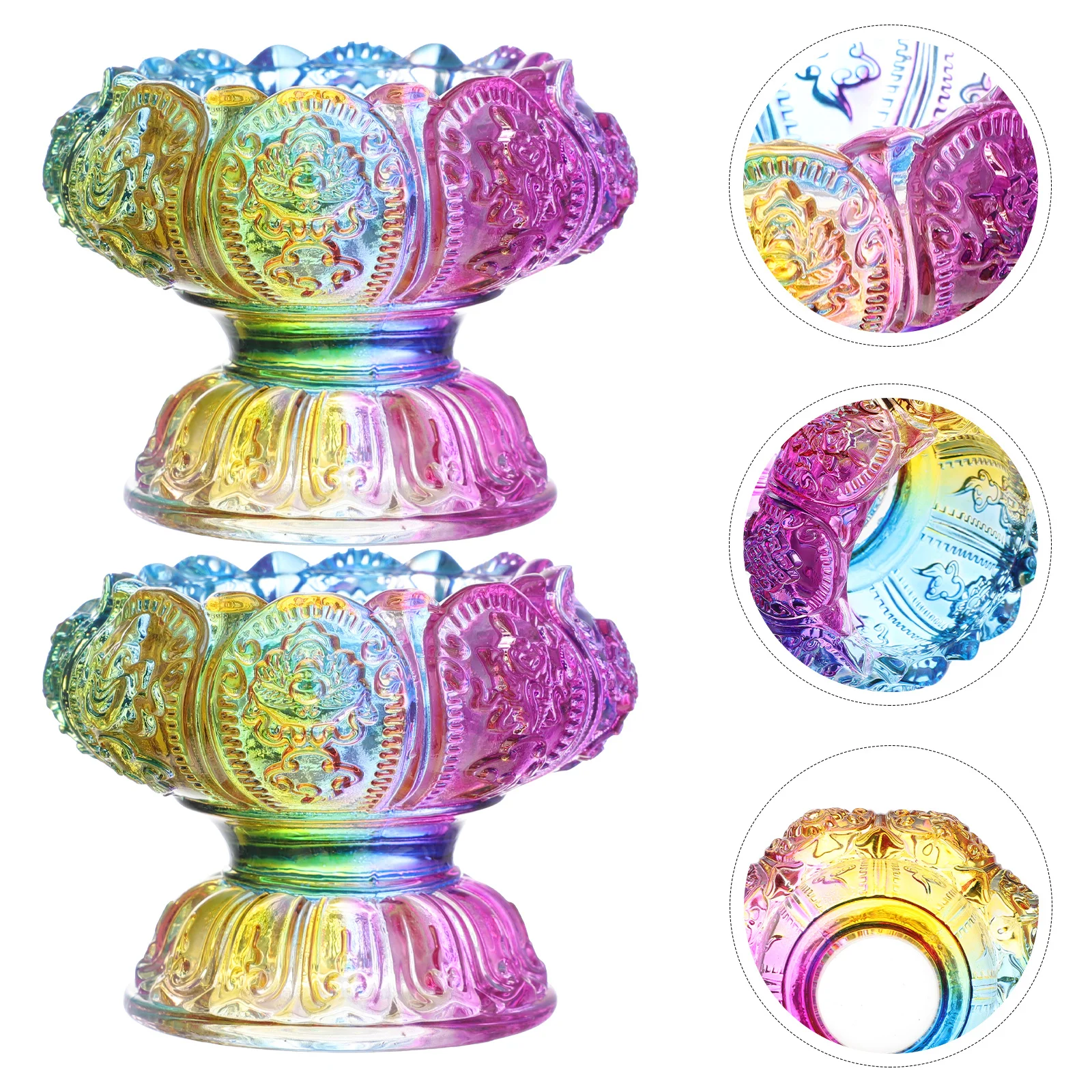 

Элегантный подсвечник в виде лотоса, 2 шт., идеально подходящий для товаров Будды и буддийского украшения, держатель для лампы с маслом, держатель в виде лотоса