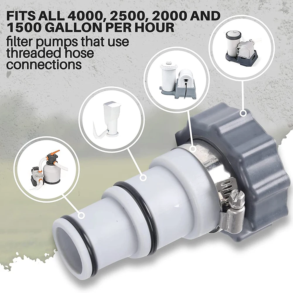 

Professional Hose Adapter Kits for Intex Threaded Connection Pumps Plunger Valve Swimming Pool Drain Parts Accessories