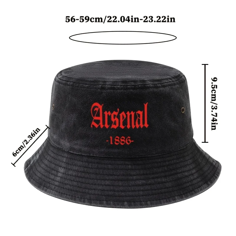 Unisex Fashion All-Match Printed Arsenal -1886- Fisherman Hat, Outdoor Lightweight Bucket Hat, Trucker Fisherman Cap, Suitable f