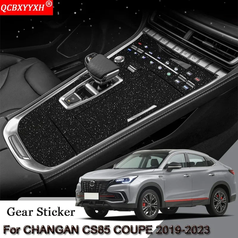 Наклейка на салон автомобиля для CHANGAN CS85 COUPE 2019-2023, наклейка на панель передач автомобиля, защитная пленка коробки передач, черная пленка из углеродного волокна