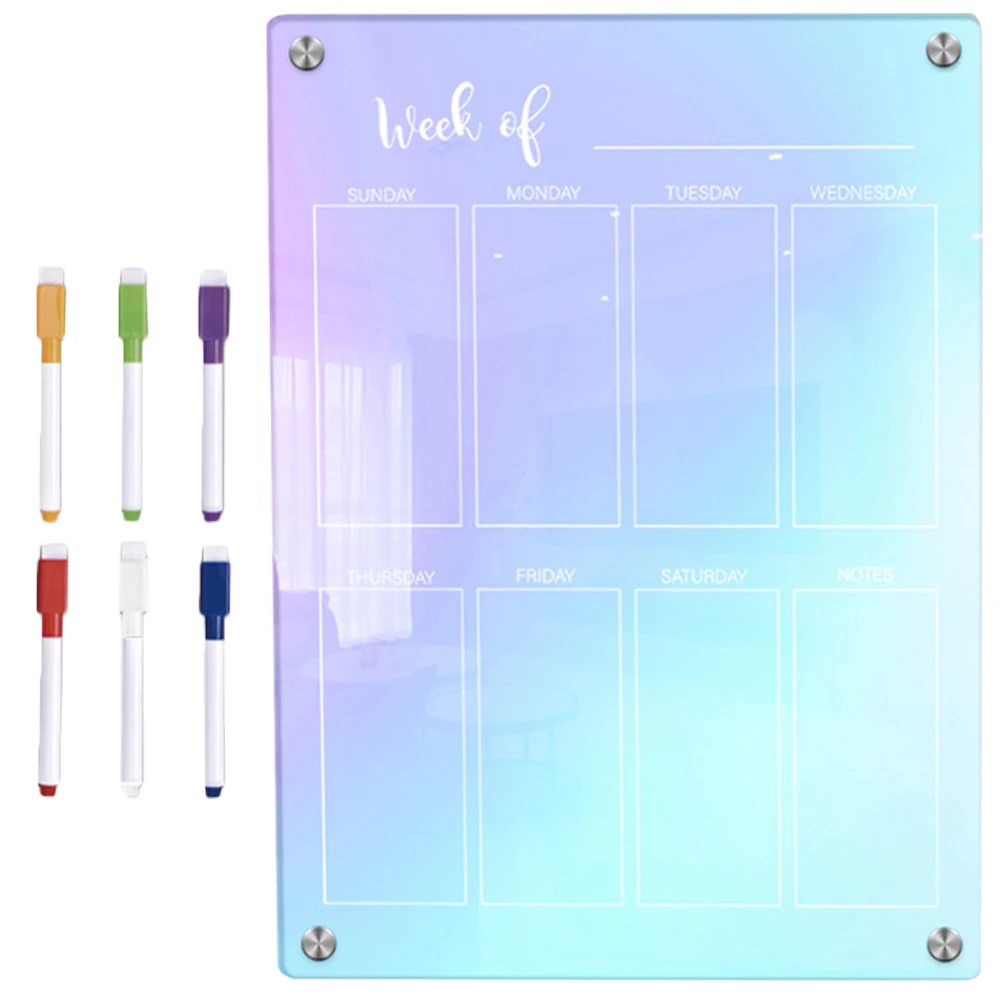 Notepad Pen Set Weekly Planner Board Fridge Schedule Calendar for Refrigerator Magnet Home Kitchen Memo Office