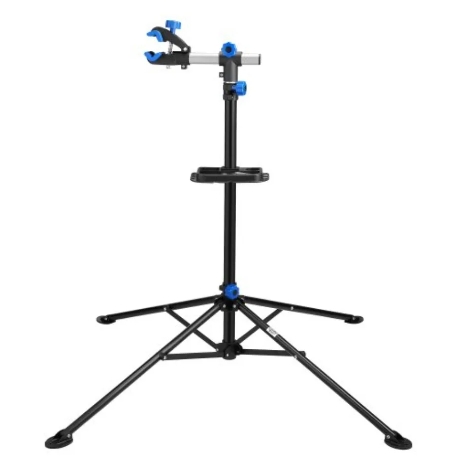 

Pro Stand Plus Bike Rack - Heavy-Duty Steel Telescoping Bicycle Stand for Home/Garage, Black, with Tool Tray, 360 Rotating Clam