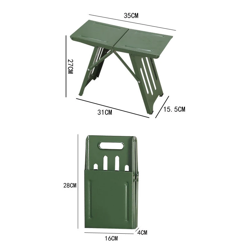 Folding Stool Portable Lightweight Chair Household Outdoor Travel Ferroalloy Sturdy Stable Anti-scratch Feet