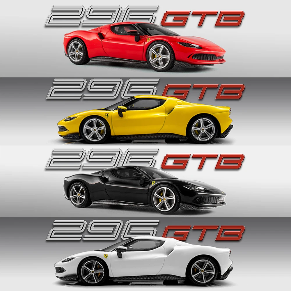 

ZM Model 1/64 296GTB Mid-Engine V6 Diecast Alloy Supercar Model with Display Case Miniature Collection Gift