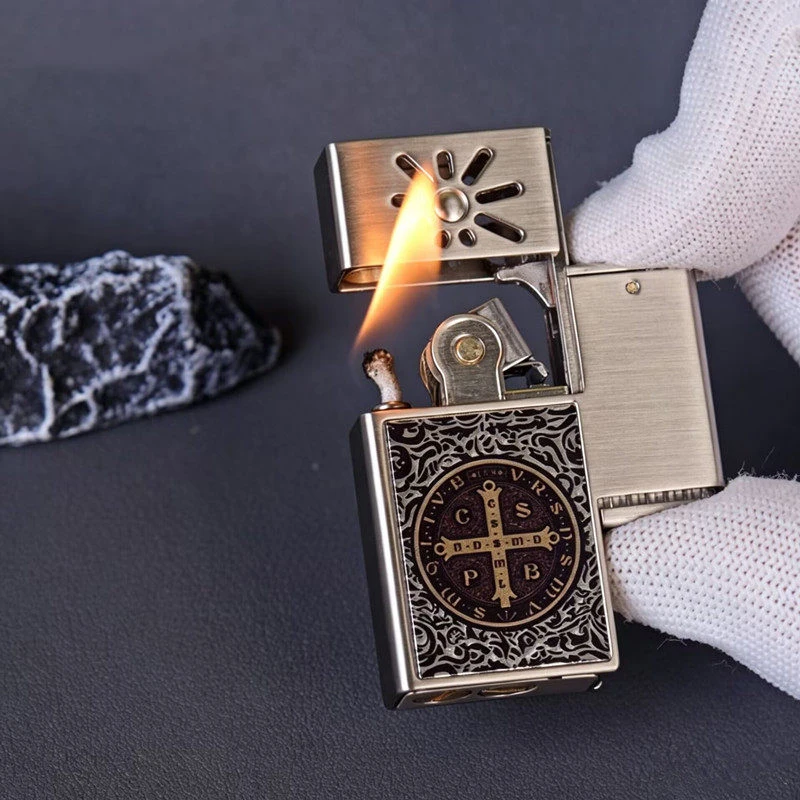 Zorro Retro Constantine Kerosenes Lighter Small Metal Square Gasolines Lighter Refillable Durable Wick flint Lighter unique