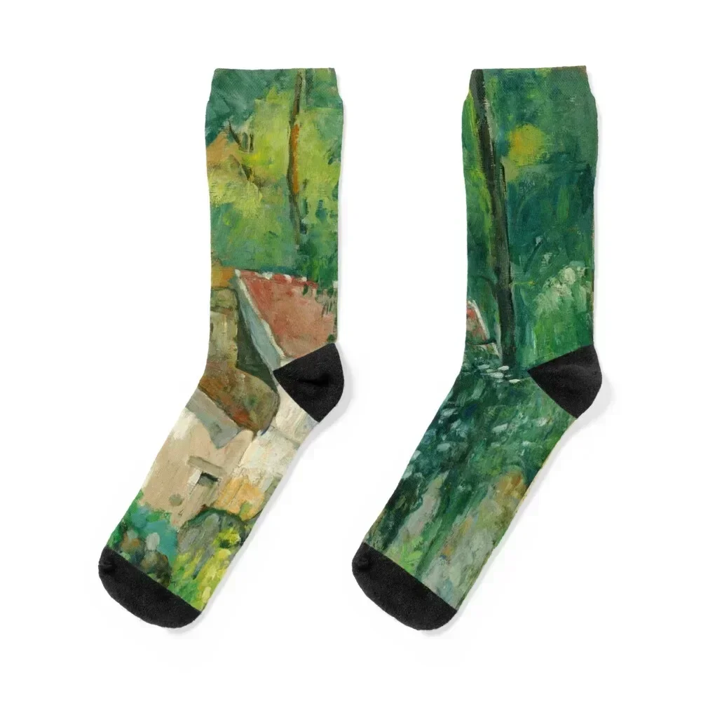 

Paul Cézanne - House of Père Lacroix, 1873 Painting Socks christmas stocking FASHION floral Socks Woman Men's