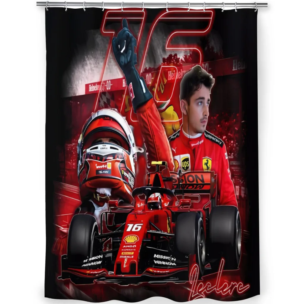 charles leclerc fan artUnique decor Modern Fabric Bathroom Shower Curtains art design Print Curtain