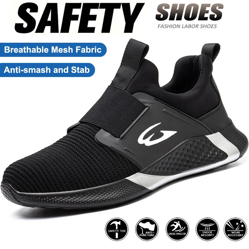 

2024 New Safety Shoes Men Work Shoes Steel Toe Shoes Anti-Puncture Safety Shoes Women Men Work Sneakers Industrial Shoes Unisex