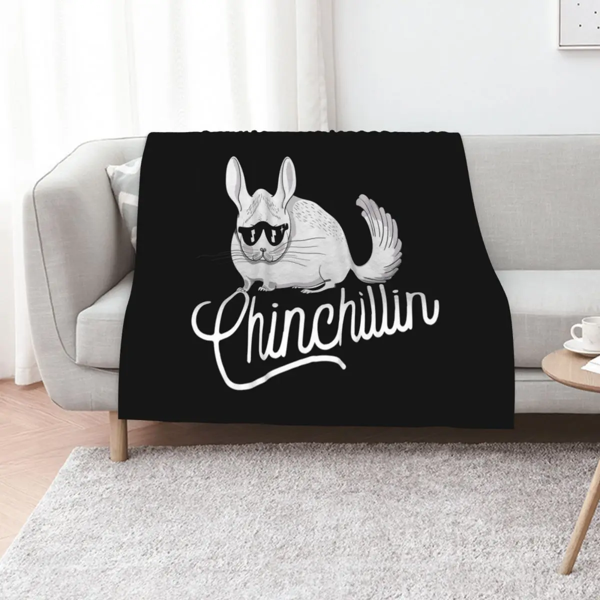 chinchilla chinchillin animal lovers Throw Blanket Stain Resistant Cozy Warm Blanket