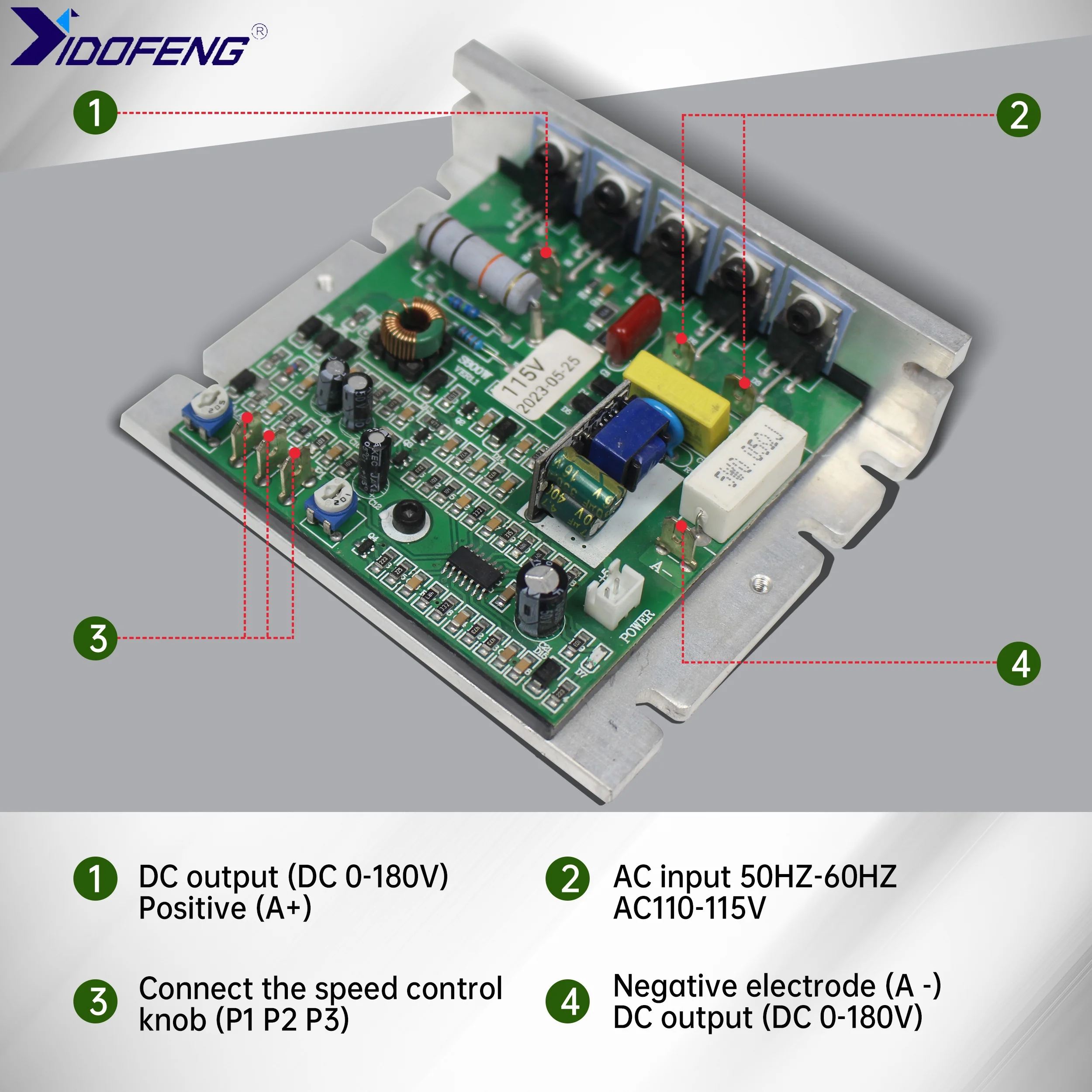 Mini Lathe CJ 0618/CD 210V Main Control Board Control Panel Assembly 110V/220V DC Motor Speed Control