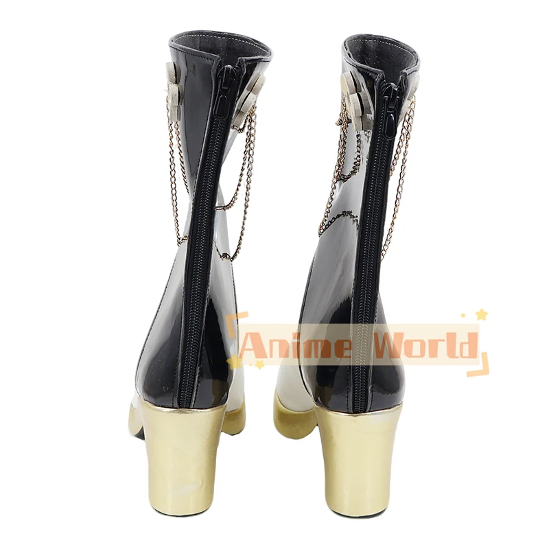 Chaussures de Cosplay du film animé KPop Mira pour enfants et adultes, bottes noires dorées pour femmes, jeu de rôle pour fête de carnaval d'halloween