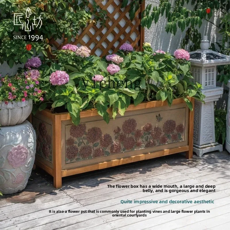 

F1 outdoor flower box large flower pot balcony planting box garden ornament