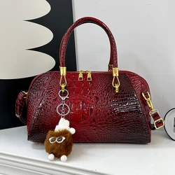 Classic Women Handbag Black Crocodile Leather Shoulder Crossbody Bag For Women 2025 Luxury Women's Bag Designer Fashion Hand Bag