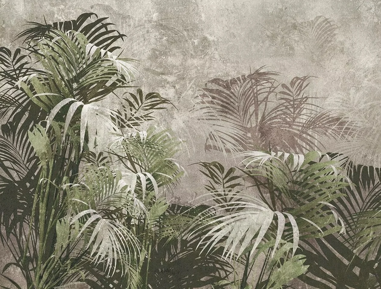 Modern high-end feeling golden tropical plants leaves flowers animals living room TV background wall paper customized mural