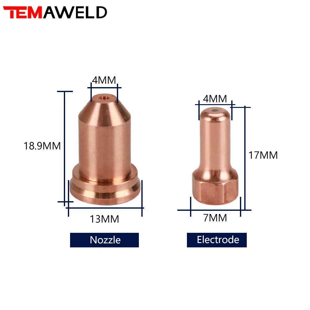 20 szt. Elektroda końcówka kontaktowa/dysza 1.1mm dla PTM80 PTM-80 IPT-80 PT80 materiały eksploatacyjne do palnika do cięcia plazmowego