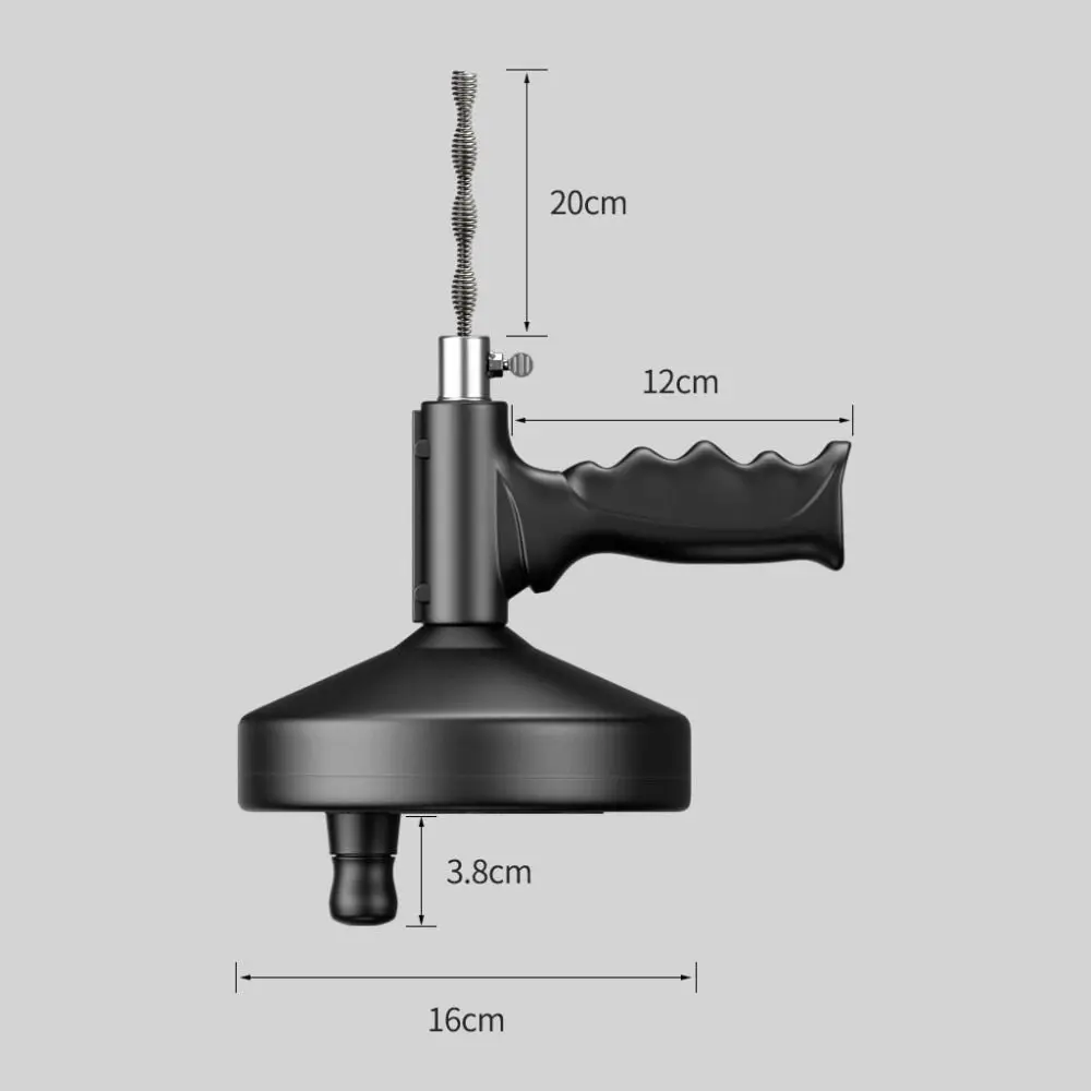 PE and Stainless Steel Drain Cleaning Auger Black Spring Screw Design Universal Kitchen Toilet Unclog Unclog Long Pipes