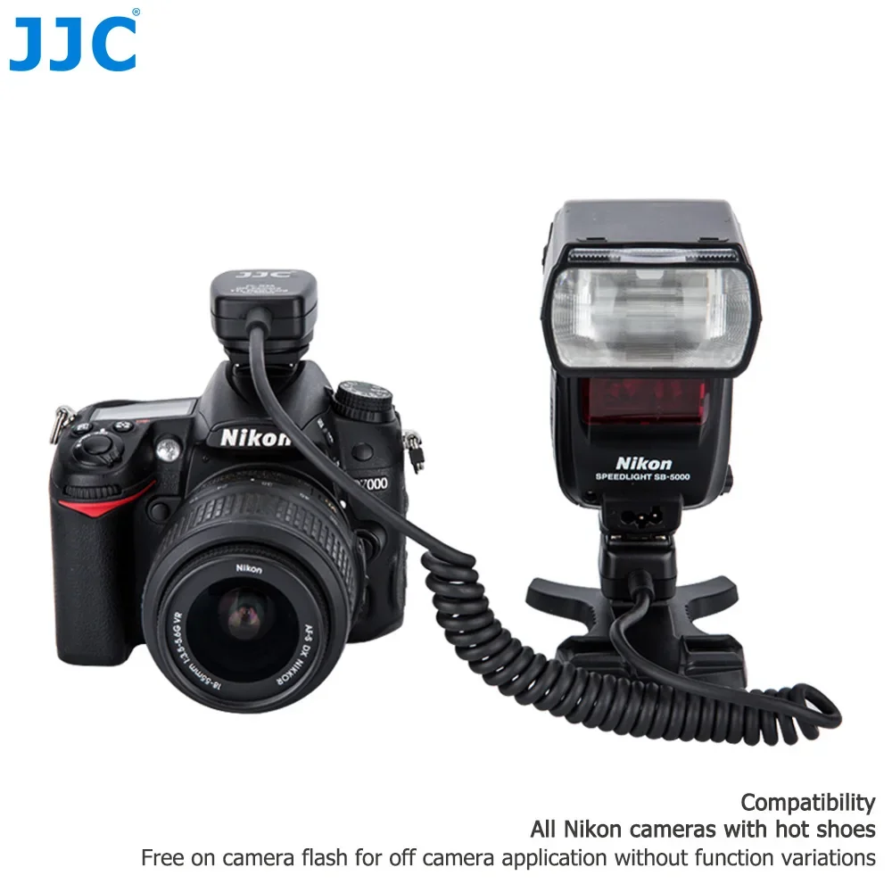 JJC FC-N3A TTL Off Camera Flash Cords Hot Shoe Sync Remote Light Focus Cable for Nikon D series DSLR Speedlites SB-5000/SB-800