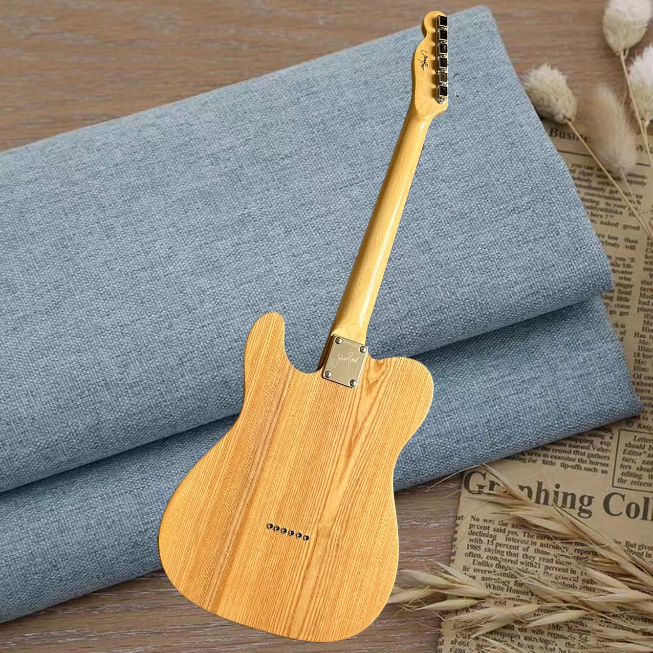 Electric guitar, factory customized, made of maple and peach blossom wood, white wax wood TL, in stock, fast and free shipping