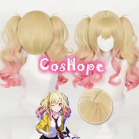 Tenma Saki Cosplay Wig 56cm Yellow Pink Wig Cosplay Anime Cosplay Wigs Heat Resistant Synthetic Wig