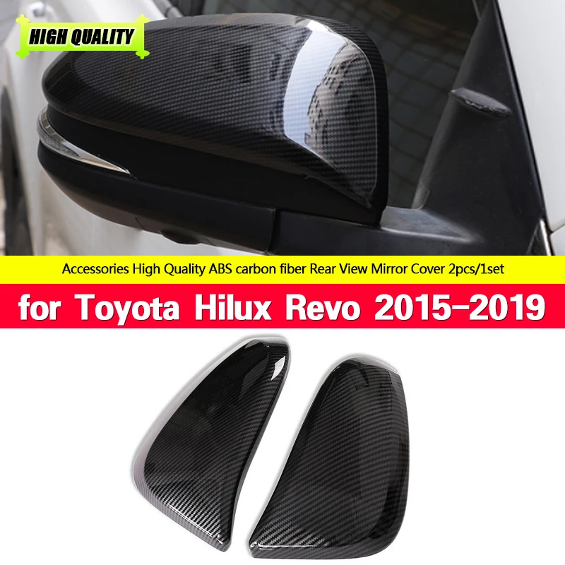 

ABS carbon fiber Car Rear View Mirror Decoration Side Door Mirror Cover Cap for Toyota Hilux Revo Fortuner Vigo Highlander RAV4