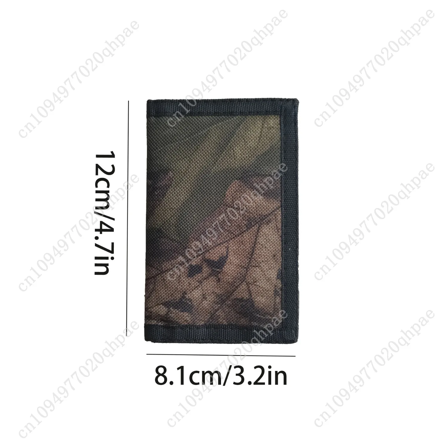 Hunting Camo Print Kids Wallet for Boys Girls Branch Camouflage Brown Fall Leaf Branches and Trunks Trifold Wallets