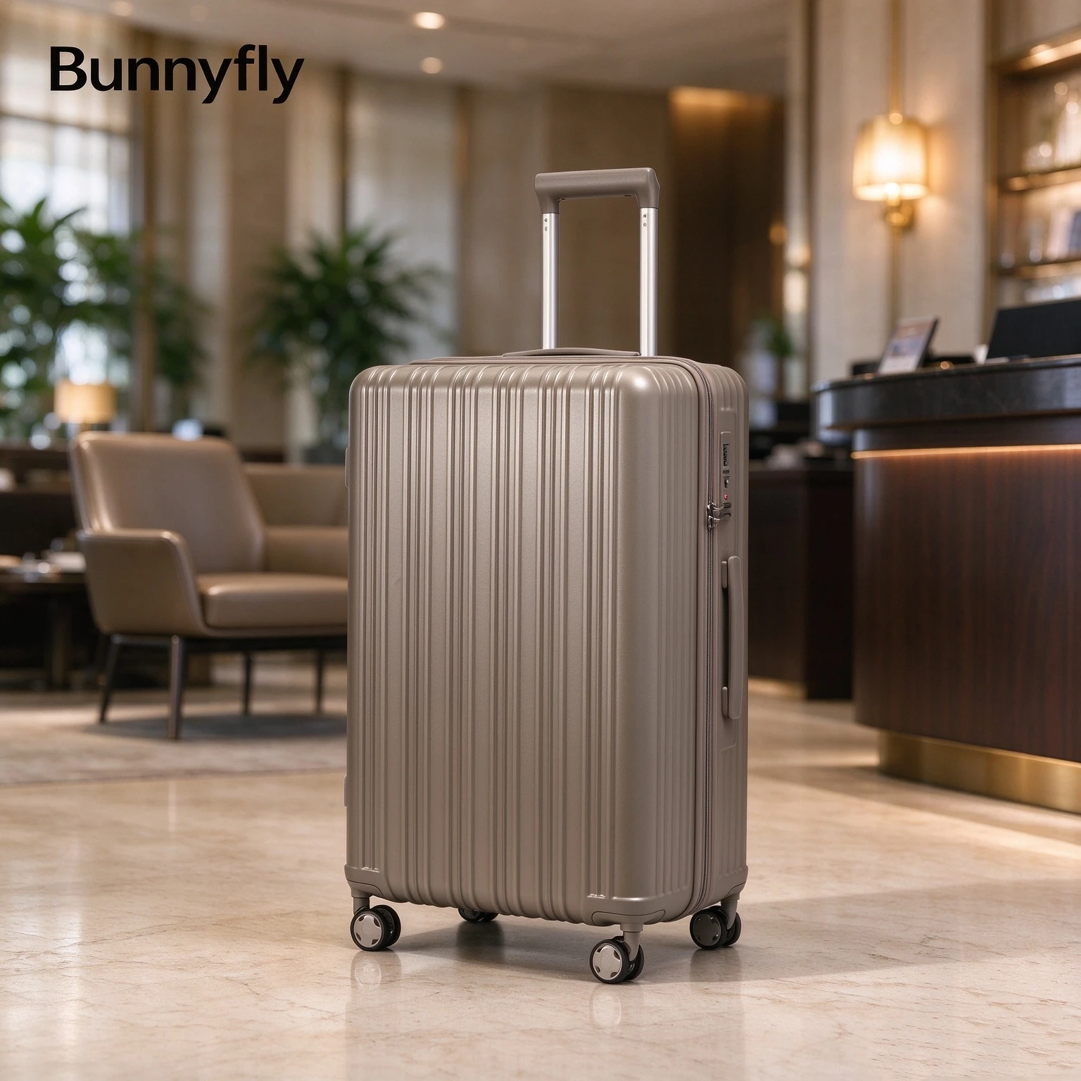 Bunnyfly Lightweight PC Hard Shell Luggage TSA Lock Silent Spinner Wheels Travel Trolley Suitcase