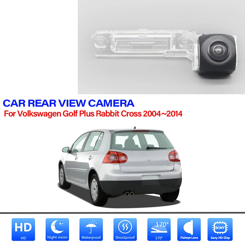 CCD HD Rear View Camera For Volkswagen Golf Plus Rabbit Cross 2004 ~ 2014 Night Vision Waterproof Car Reverse Parking Camera