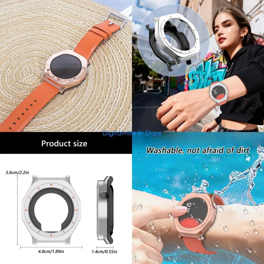 

E06D Corrosion Resistant Metal Smartwatch Cover Hassle Less Installation Modern Seamless Button Functionality Access