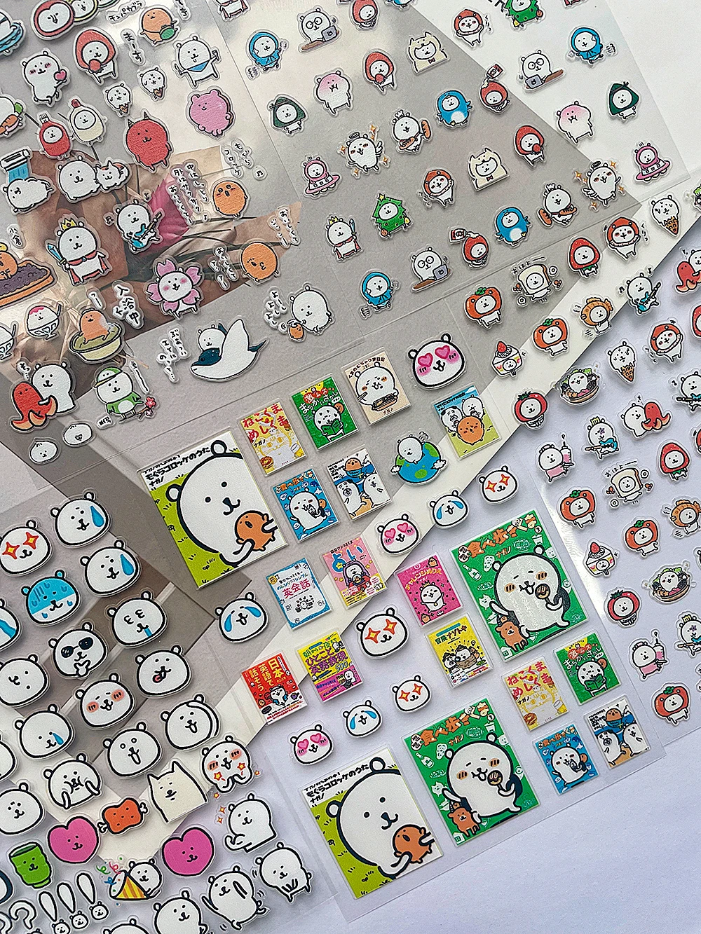 Kawaii Joke Bear naklejki przezroczyste wodoodporne album do scrapbookingu Diy naklejki dekoracje estetyczne artykuły papiernicze prezenty naklejka na paznokcie z pcv