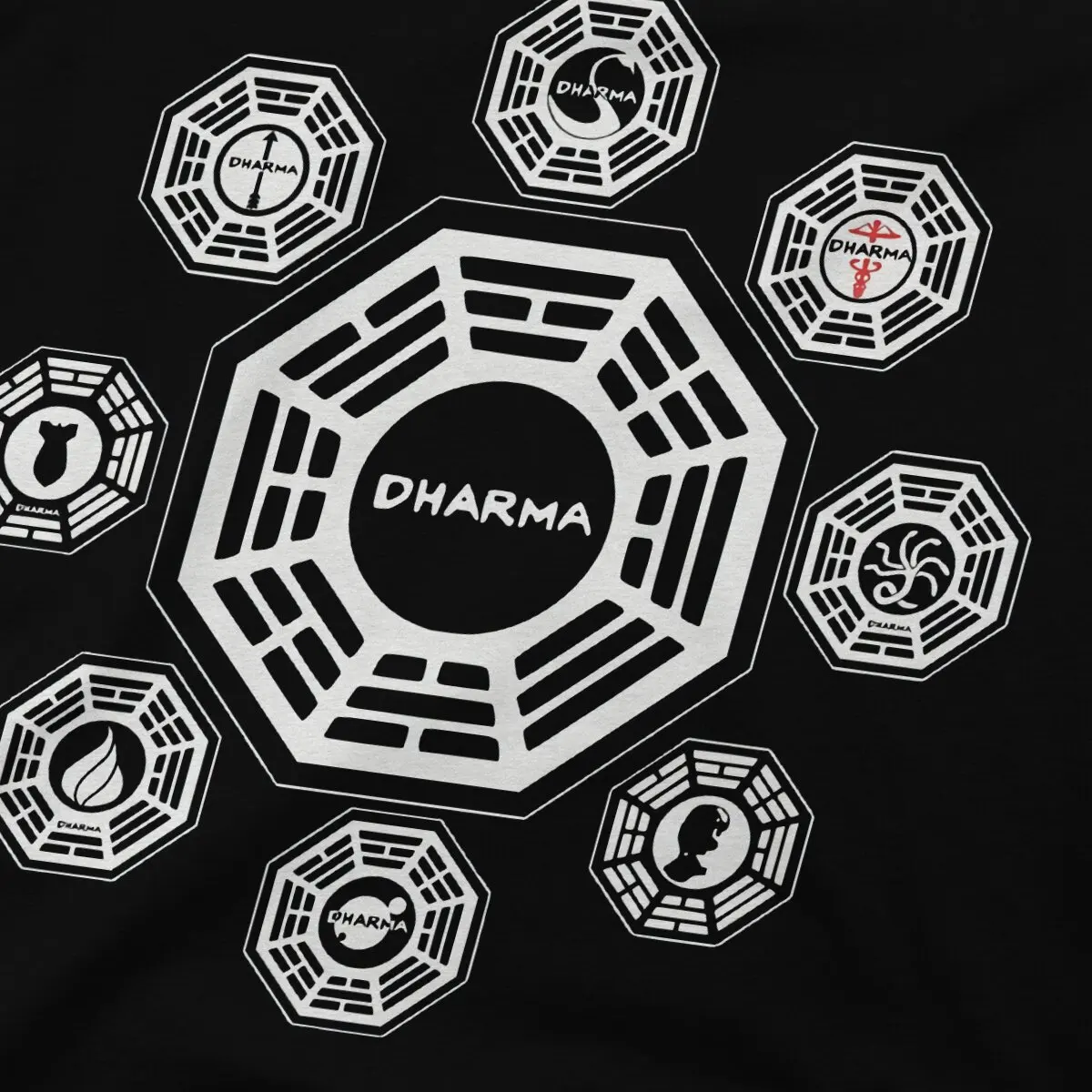 Lost TV Show The Dharma Initiative Tshirt Graphic Men Tops Vintage Fashion Summer Polyester Streetwear Harajuku T Shirt