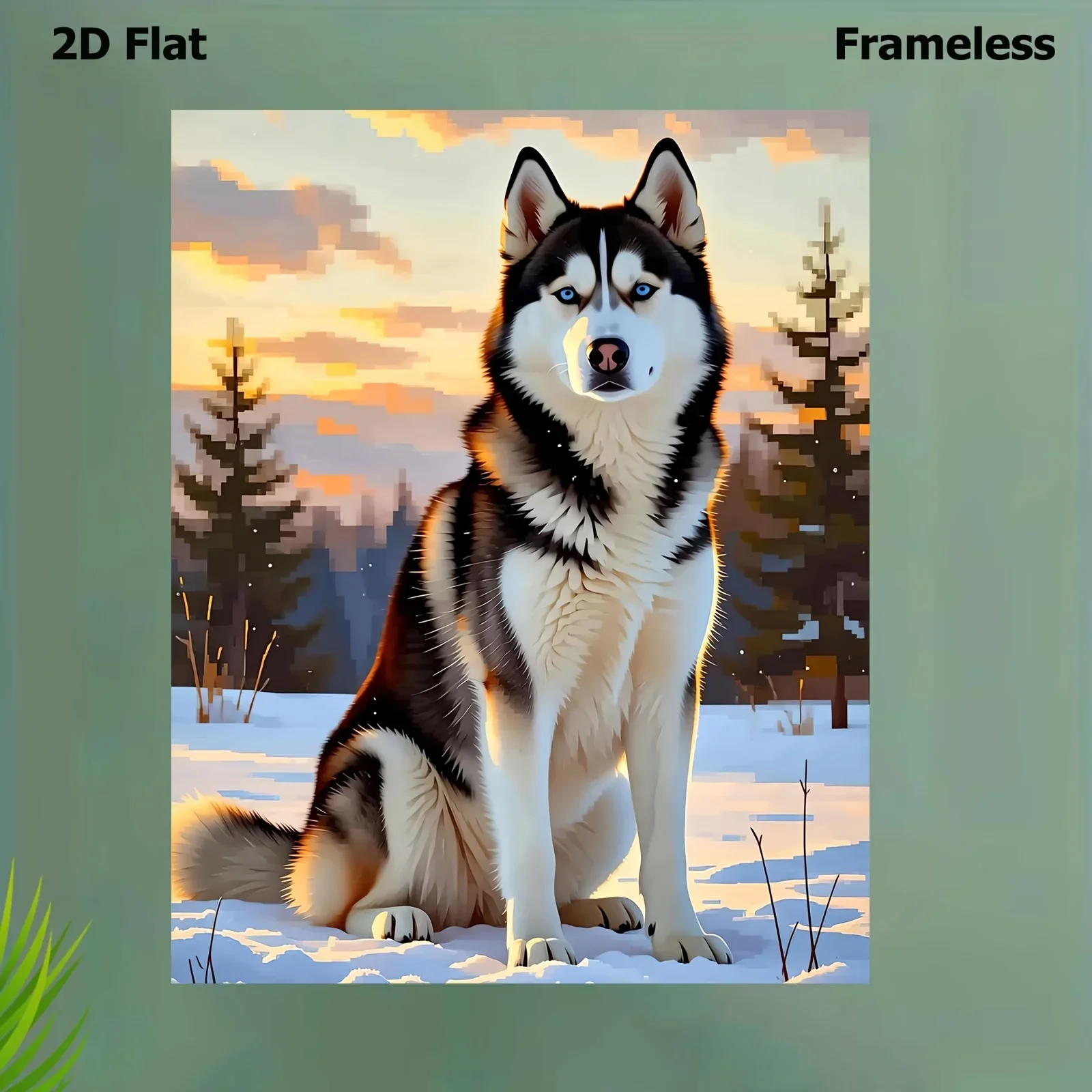 [2D Flat Frameless] [Professional Art Use] 1pc Simple DIY Paint by Numbers Kit for Absolute Beginners - Adult, Featuring a Husky