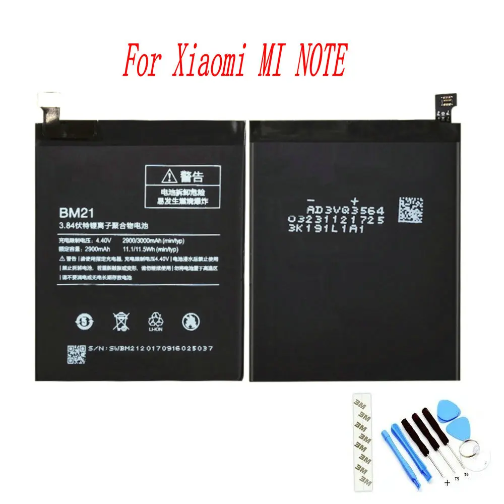 

Original BM21 2900mAh Battery For Xiaomi Redmi Note Mi Note 5.7" Mobile Phone