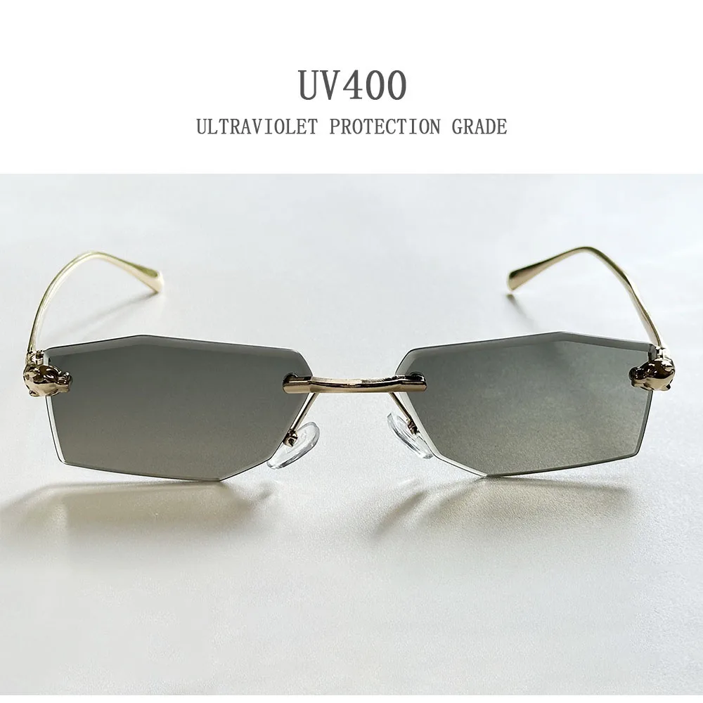 2026 randlose Sonnenbrille Frauen Vintage Luxus Mode Gläser Shades Dropshipping Luxe Lentes De Sol Mujer Lunette Soleil Femme – Detail 8
