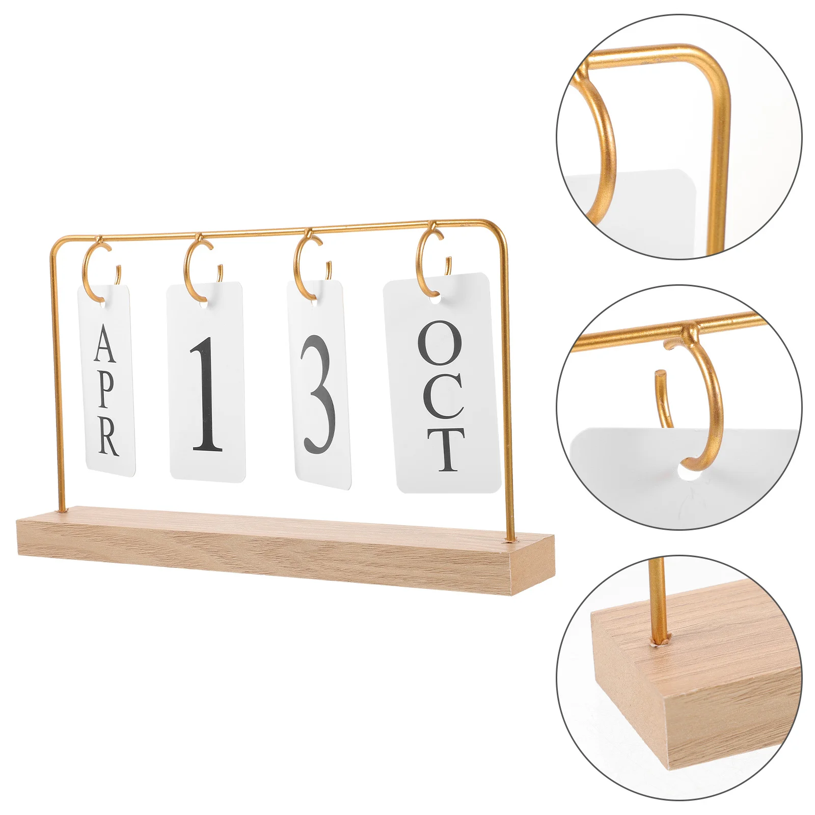 

Wooden Standing Desk Perpetual Flip Calendar Minimalist Stylish Design Reusable Office Home Decor Desk Calendar