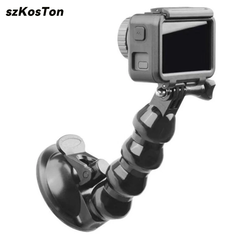 Flexible Gooseneck Extension Suction Cup Car Mount Holder with Phone Holder for GoPro 13 12 11 10 9 iPhone Samsung Galaxy Xiaomi